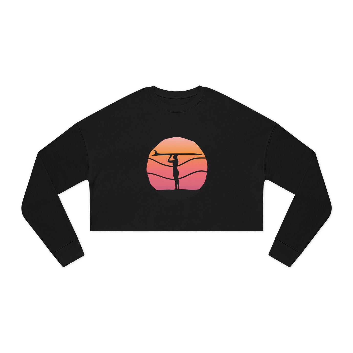 Sunset Surfer Women's Cropped Sweatshirt