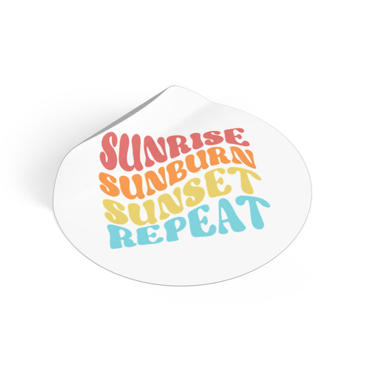 Sunrise Sunburn Sunset Vinyl Sticker