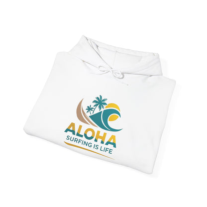 Aloha Surfing Is Life Unisex Heavy Blend™ Hooded Sweatshirt