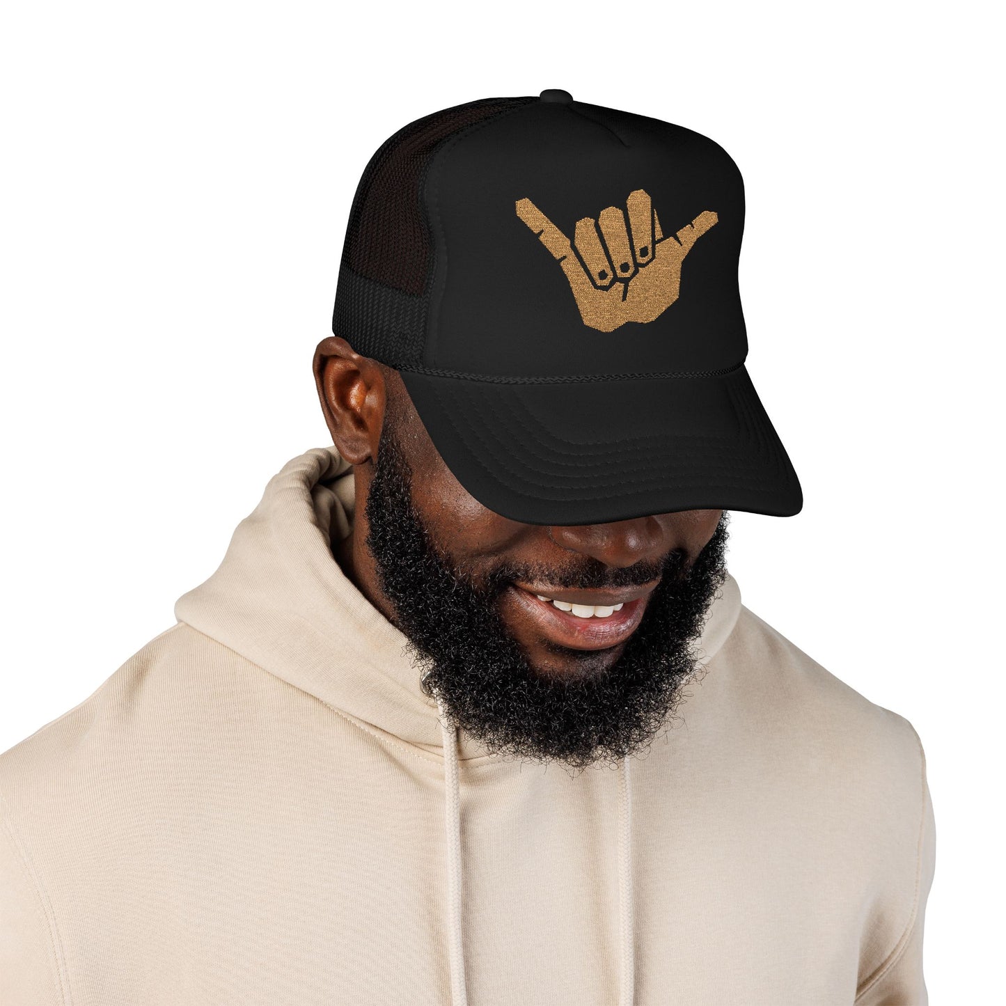 Embroidered Shaka Foam Trucker Hat | Casual Summer Headwear, Beach Style, Gift for Surfers, Outdoor Adventures, Festival Accessory
