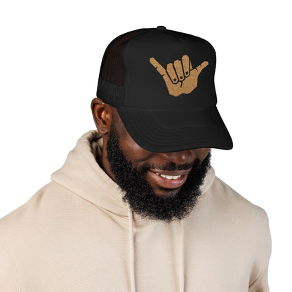 Embroidered Shaka Foam Trucker Hat | Casual Summer Headwear, Beach Style, Gift for Surfers, Outdoor Adventures, Festival Accessory