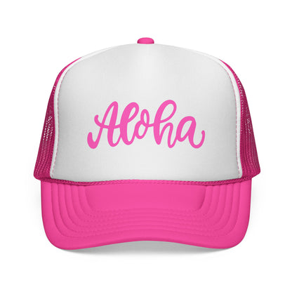 Pink Aloha Trucker Hat