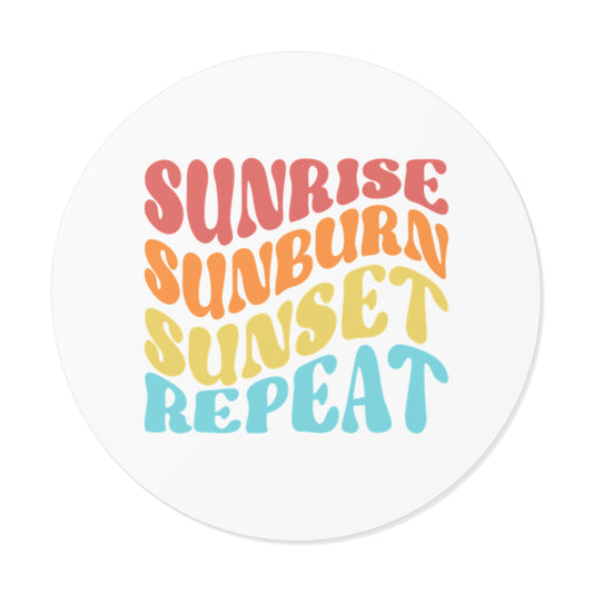 Sunrise Sunburn Sunset Vinyl Sticker